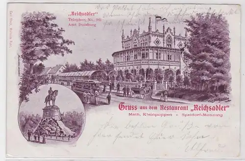 88930 Ak Gruss du restaurant 'Reichsadler' Speldorf-Monning 1904