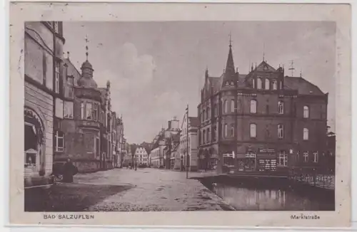 74890 Ak Bad Salzuflen Marktstrasse avec magasins 1918