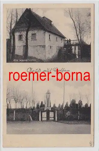 74341 Multi-image Ak Salutation de Holsen Vieux moulin à eau et monument guerrier vers 1940