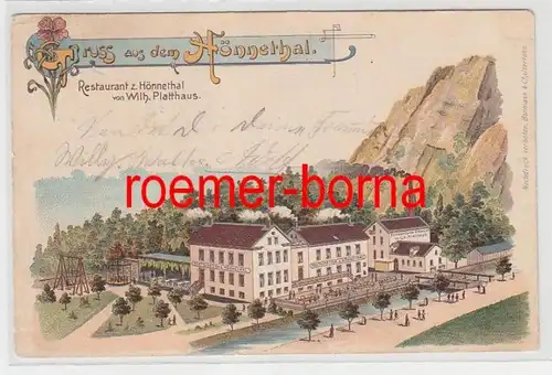 73807 Ak Lithographie Gruss du Hönnethal Restaurant par exemple Hönnethal 1901