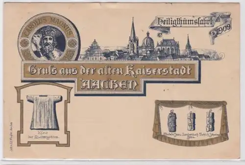69925 AK Gruss de l'ancienne ville impériale d'Aix-la-Chapelle 1909