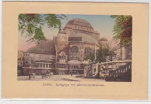 69507 Judaika Ak Essen Synagoge mit Jahrhundertbrunnen 1918