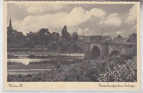 32418 Ak Rheine i.W. Hindenburgbrücke m. Anlagen um 1930