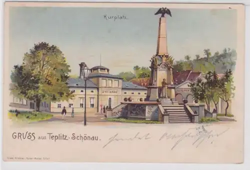 88592 Ak Gruss de Teplitz-Schönau Kurplatz 1899