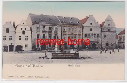 83644 Ak Gruß aus Tachau Tachov Marktplatz um 1910
