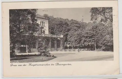 68926 Ak Salutation de la restauration principale dans le jardin des arbres 1942