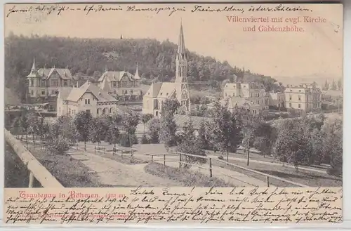 68533 Ak Trautenau en Bohême Villaviertel et hauteur de Gablonz 1903