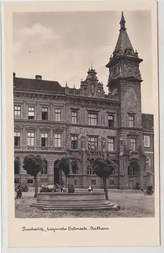 68393 Ak Prachatitz Prachatice bayerische Ostmark Rathaus um 1940