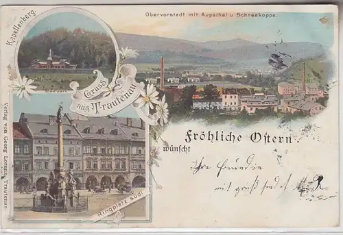 68044 Ak Lithographie Gruss de Trautenau Joyeux Pâques 1899