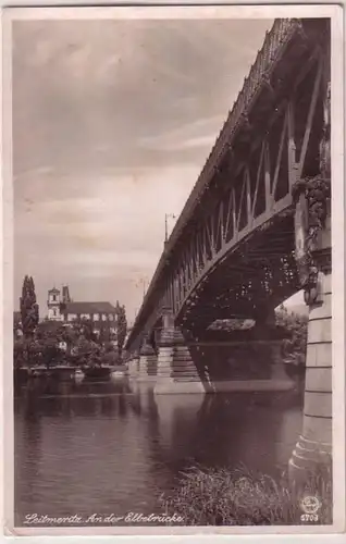 67946 Feldpost Foto Ak Leitmeritz an der Elbebrücke 1940