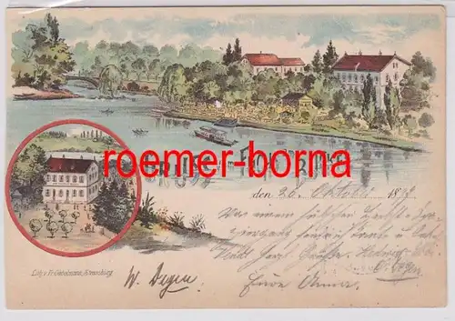 84939 Ak Lithographie Salutation du renard au Buckle Strasbourg en Alsace 1897