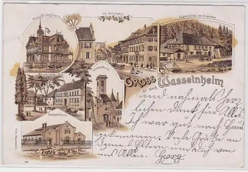 79578 Ak Lithographie Gruss de Wasselnheim Wasselone 1898