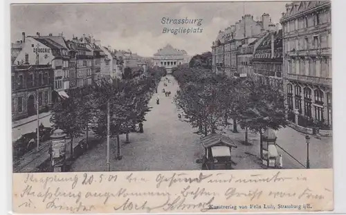 70559 AK Strasbourg - Broglieplatz avec droguerie, colonne de lit & stands de journal