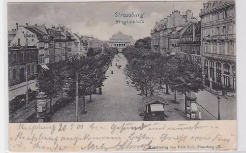 70559 AK Strassburg - Broglieplatz mit Drogerie, Litfaßsäule & Zeitungsständen