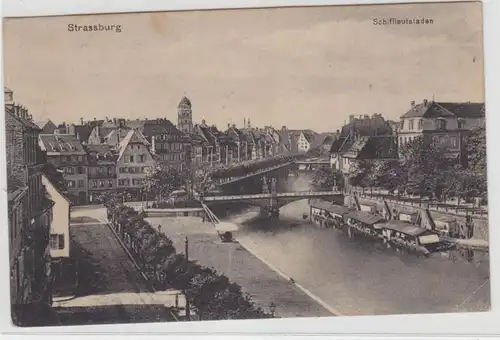 69171 Feldpost Ak Strasbourg en Alsace Schiffleutsstaden 1917