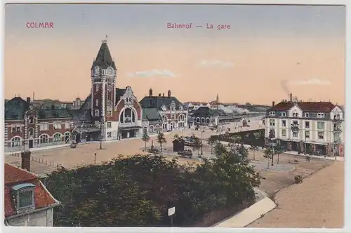 68387 Feldpost Ak Colmar Bahnhof La Gare 1915