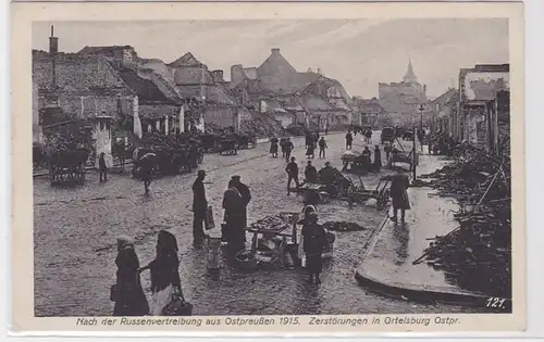92276 Ak Destructions à Ortelsburg Prusse orientale vers 1915