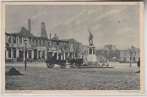 69404 Feldpost Ak Neidenburg in Ostpreussen Markt mit Denkmal 1916