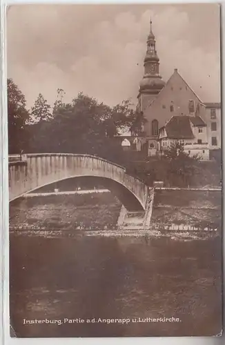 68641 Ak Insterburg Partie an der Angerapp und Lutherkirche 1928