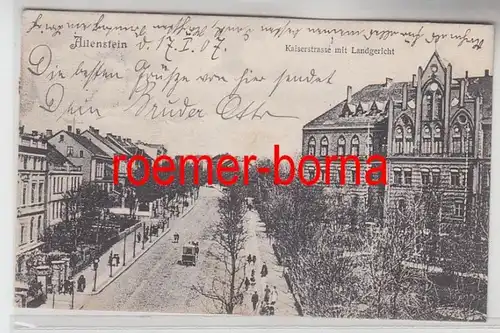 04102 Ak Allenstein Olsztyn in Est Prussen Kaiserstraße avec tribunal régional 1907