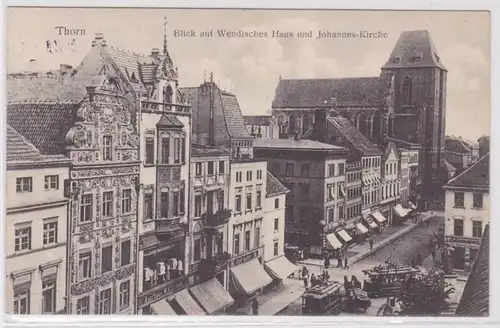 36749 Feldpost Ak Thorn Torun - Blick auf Wendisches Haus & Johannes-Kirche 1917