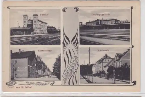 94401 Multi-image Ak salutation de la gare de Kohlfurt, Schulstrasse, etc. vers 1930