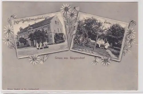 94043 Mehrbild Ak Gruß aus Siegersdorf Gasthof zum goldnen Löwen 1908