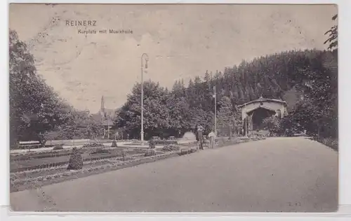 88373 Ak Reinerz Duszniki-Zdrój Kurplatz mit Musikhalle 1914