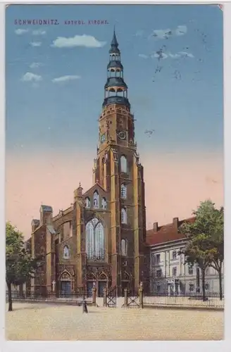 87576 Ak Schweidnitz Swidnica katholische Kirche 1914