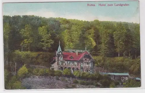 76503 Ak Ruhla Hotel zum Landgrafen Panorama Landschaft und Hotel um 1910