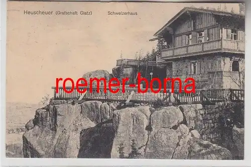 74905 Ak Heustrehr (Grafschaft Glatz) Schweizerhaus 1919
