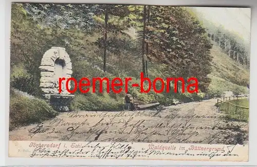 74195 Ak Görbersdorf in Schlesien Waldquelle im Büttnergrund 1907