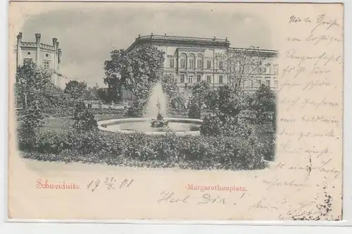 68193 Ak Schweidnitz Margarethenplatz et Karlstrasse 1901