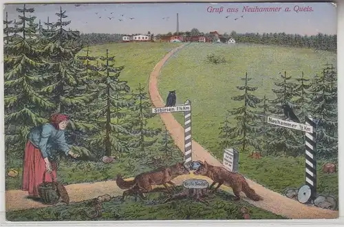 23751 Feldpost Ak Gruß aus Neuhammer am Queis 1915