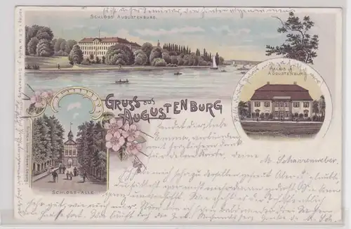 92615 AK Gruss aus Augustenburg - Schloss-Allee, Palais & Schloss 1898