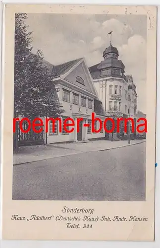 86225 Ak Sonderborg Sønderborg Dänemark Haus 'Adalbert' (Deutsches Haus) 1930