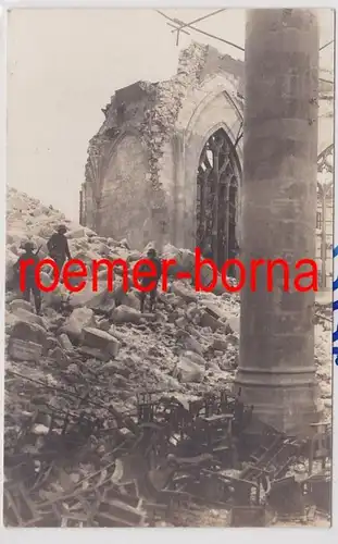 85144 Photo Ak Peronne France Cathédrale Mars 1917