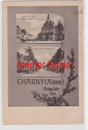 84390 Multi-image Ak Chauny (Aisne) Année de guerre 1915