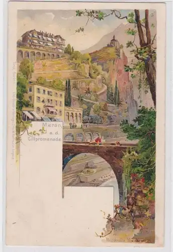 87111 Ak Meran à la Gilfpromenade, Tyrol vers 1900