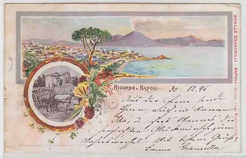 68550 Ak Lithographie Ricordo di Napoli 1897
