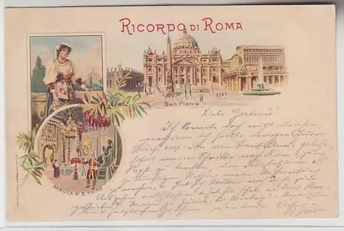 68549 Ak Lithographie Ricordo di Roma 1897
