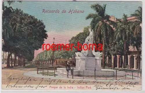 84908 Ak Recuerdo de Habana La Havane Parque de la India vers 1900