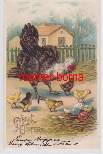 84495 Ak Joyeux Pâques: Poulet avec poussins et œufs de Père 1905