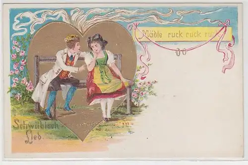 28741 chanson de chant Ak Schwäbisch Chanson 'Mademoiselle rug rum' vers 1900