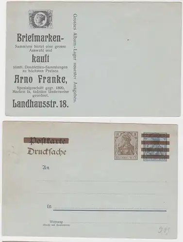 85674 Reklame Ganzsachen Ak Briefmarkengeschäft Arno Franke um 1900