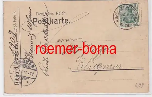 71672 Carte postale Fa. Richard Pötschke Stockfabrik Chemnitz Grossolbersdorf 1907