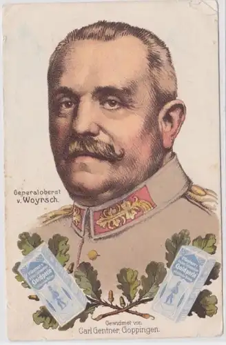 66509 Publicité Ak Supérieur Général V. Woyrsch Veilchen Savon poudre 'Perle d'or'