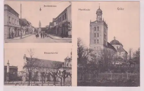 20566 Mehrbild Ak Grätz Grodzisk Wielkopolski Breitestraße & Kirchen um 1920