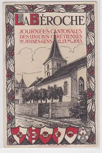 27073 Ak La Beroche Journees Cantonales des Unions Chrétiennes 1915