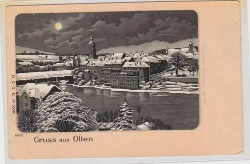 08451 Lune clair d'Ak Gruss d ' Olten - Suisse vers 1900